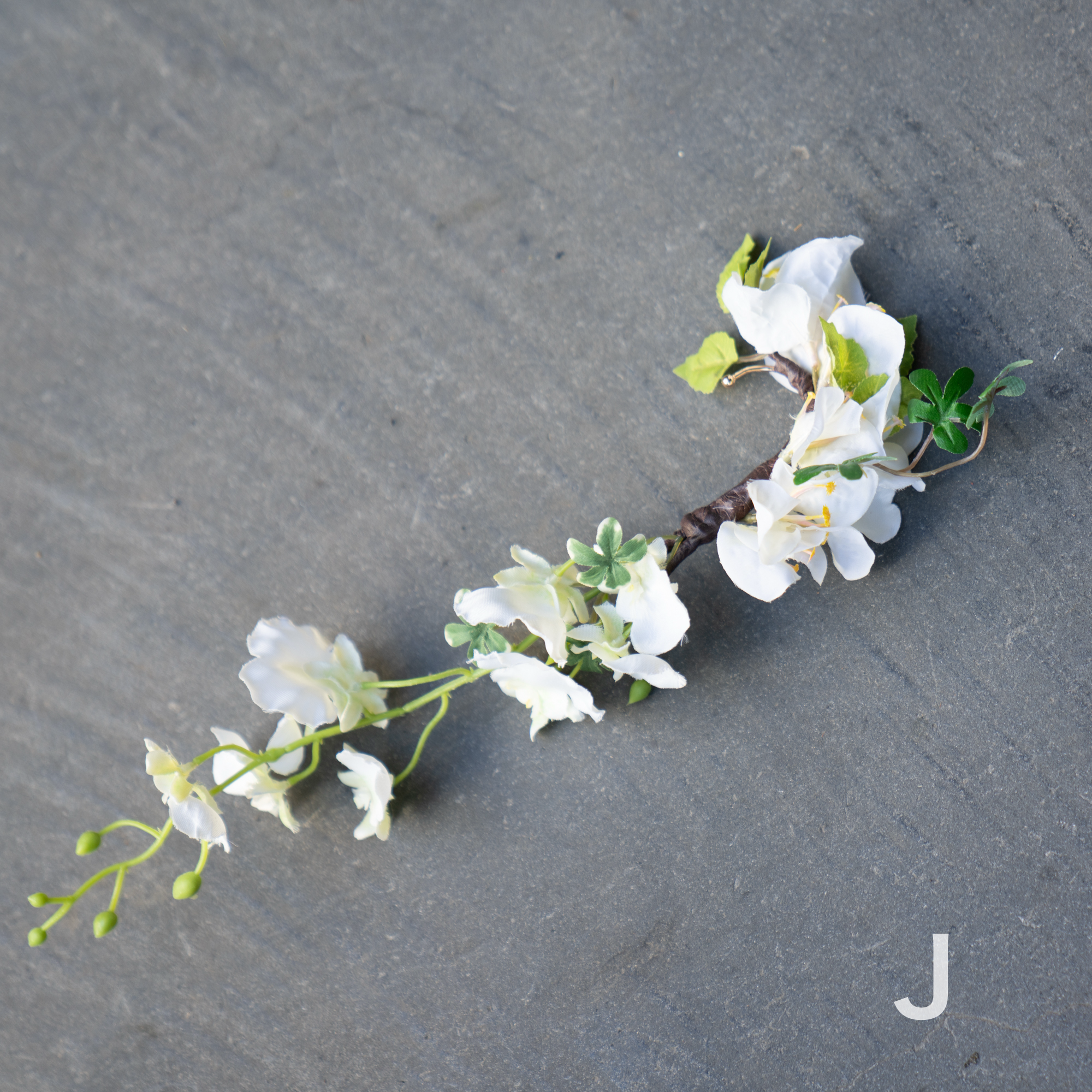 アーティフィシャルフラワーイヤーフック/イヤーカフ natural