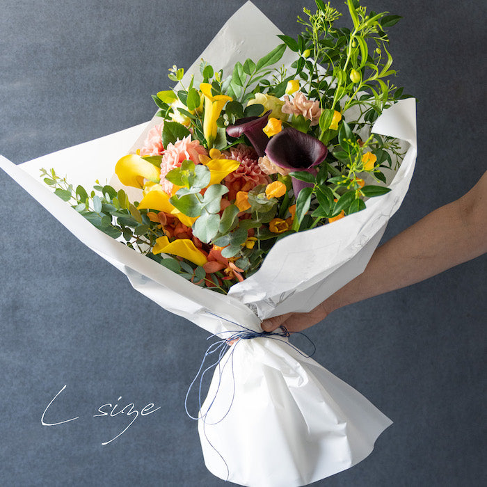 【入学・卒業・転職退職用・プロポーズにおすすめ】フラワーブーケ L-size