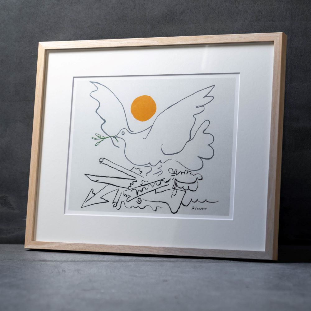 パブロ・ピカソ「武器のない世界へ」額付きポスター
