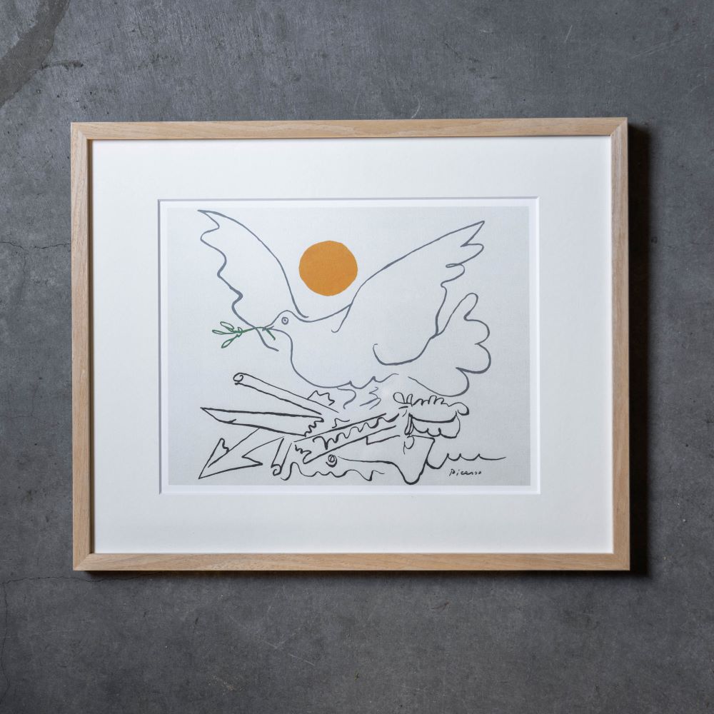 パブロ・ピカソ「武器のない世界へ」額付きポスター