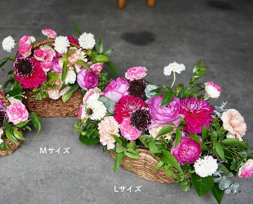 Basketフラワーアレンジメント M-size