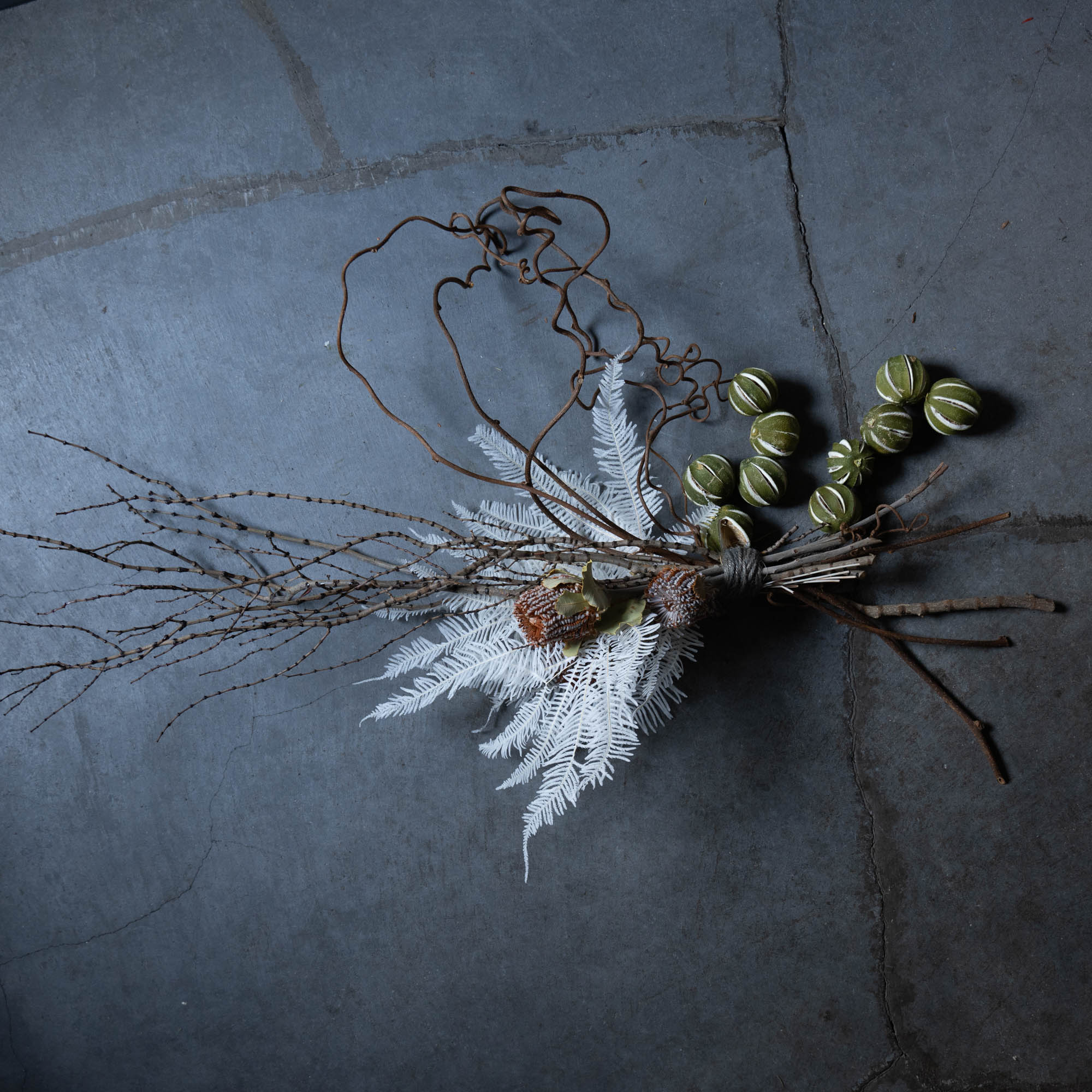 ライム×バンクシア×シダのナチュラルスワッグ