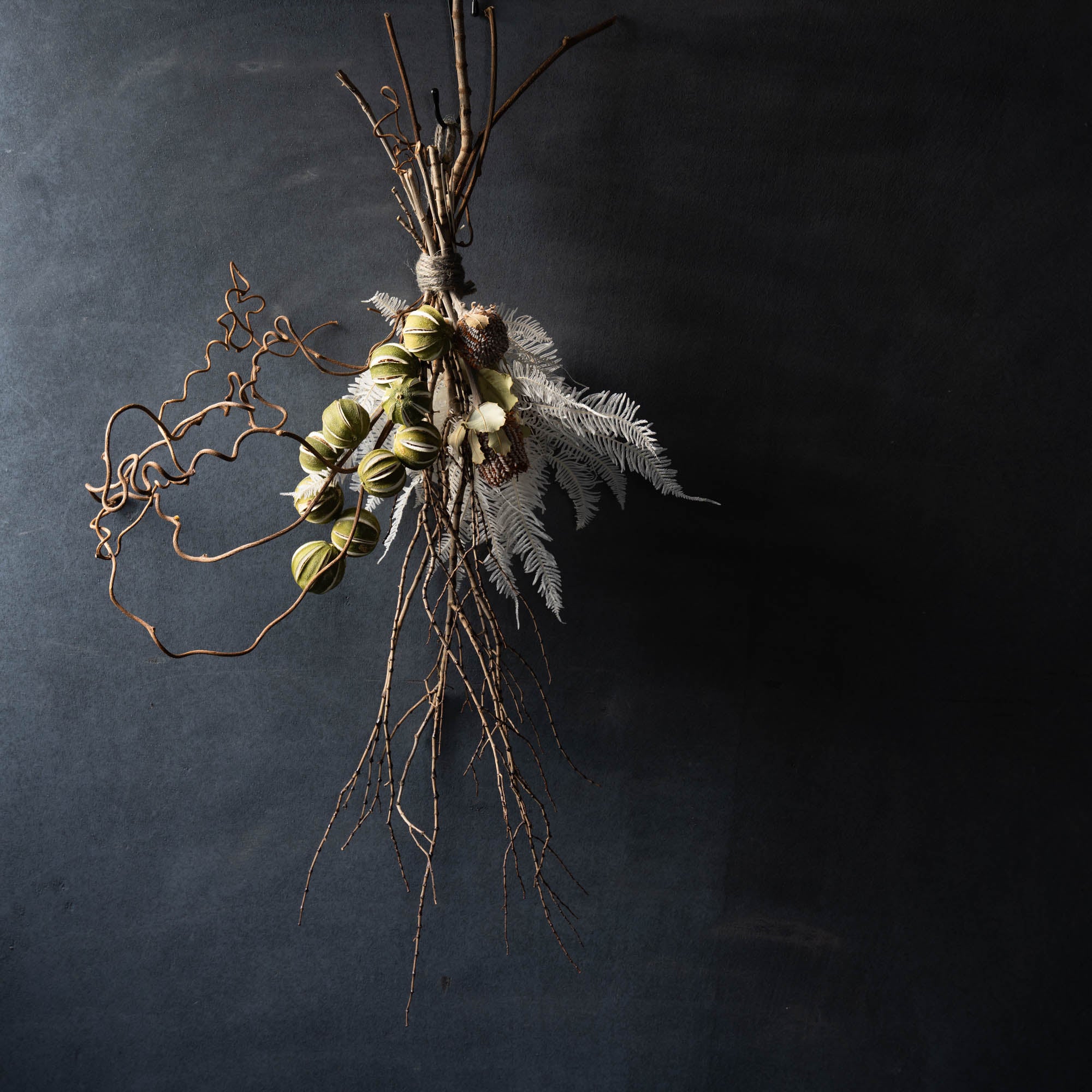 ライム×バンクシア×シダのナチュラルスワッグ