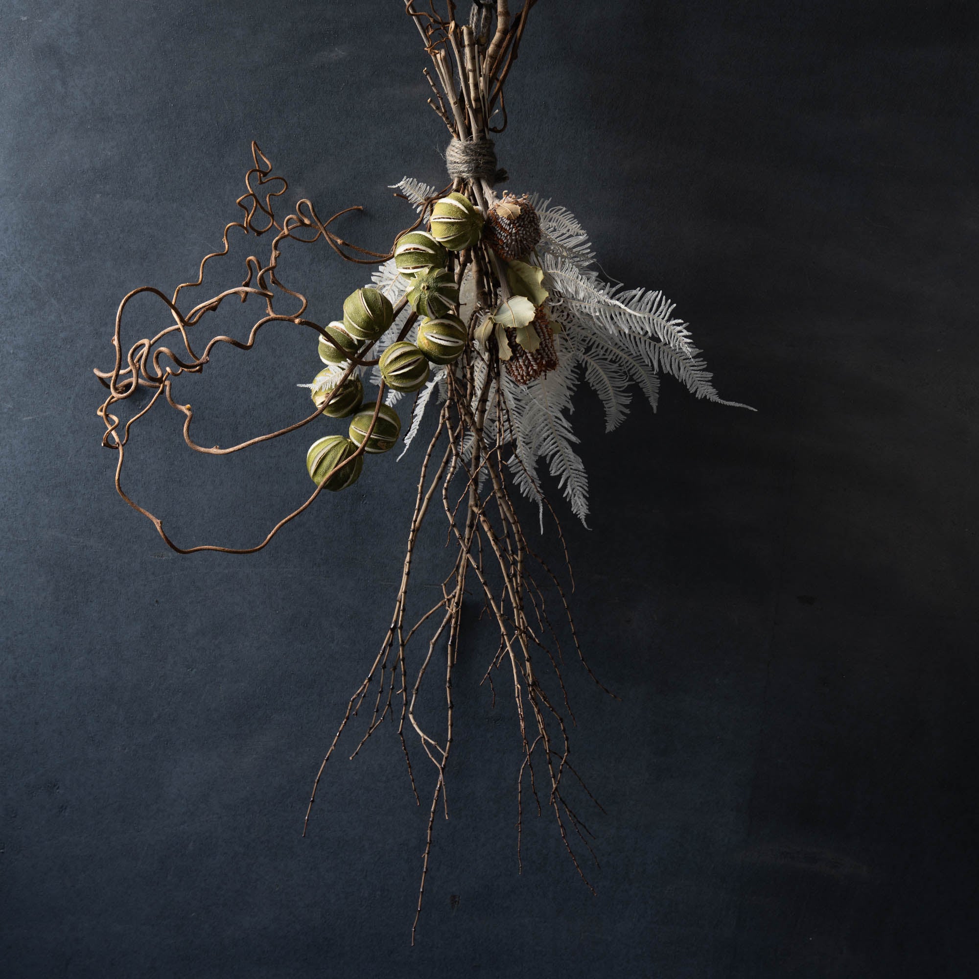 ライム×バンクシア×シダのナチュラルスワッグ