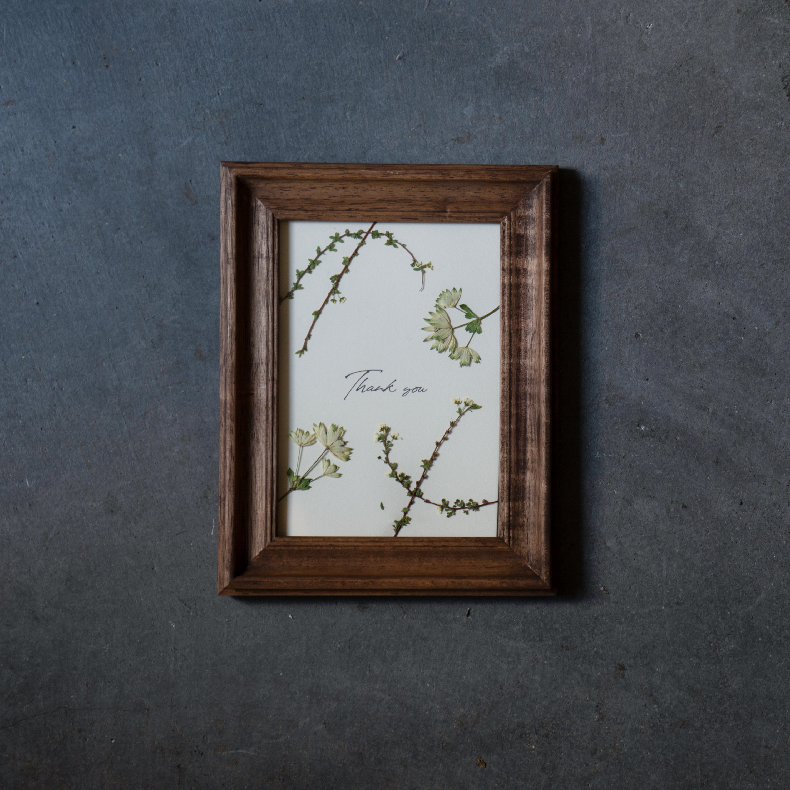 押し花アートフレーム「Thank you」Green