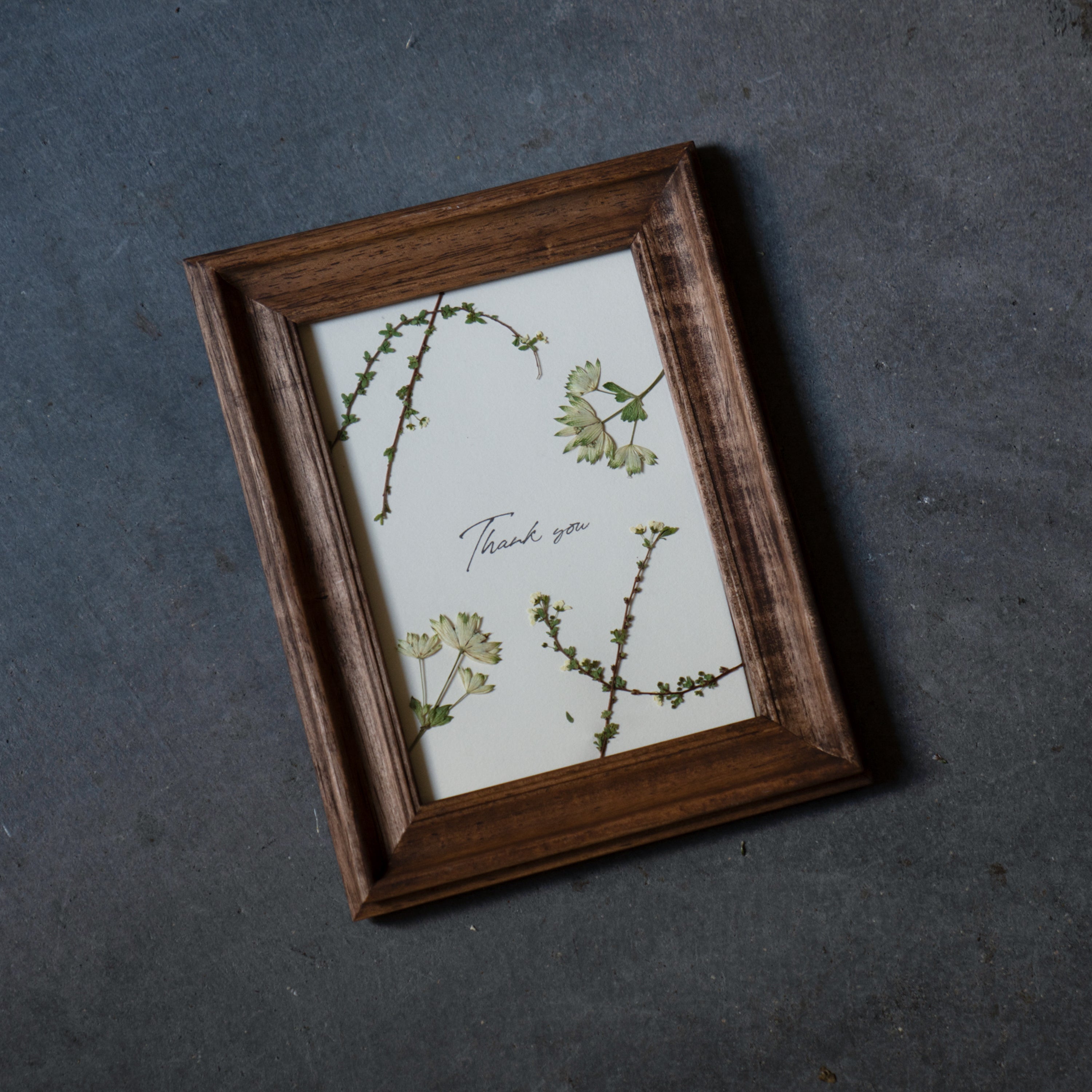 押し花アートフレーム「Thank you」Green