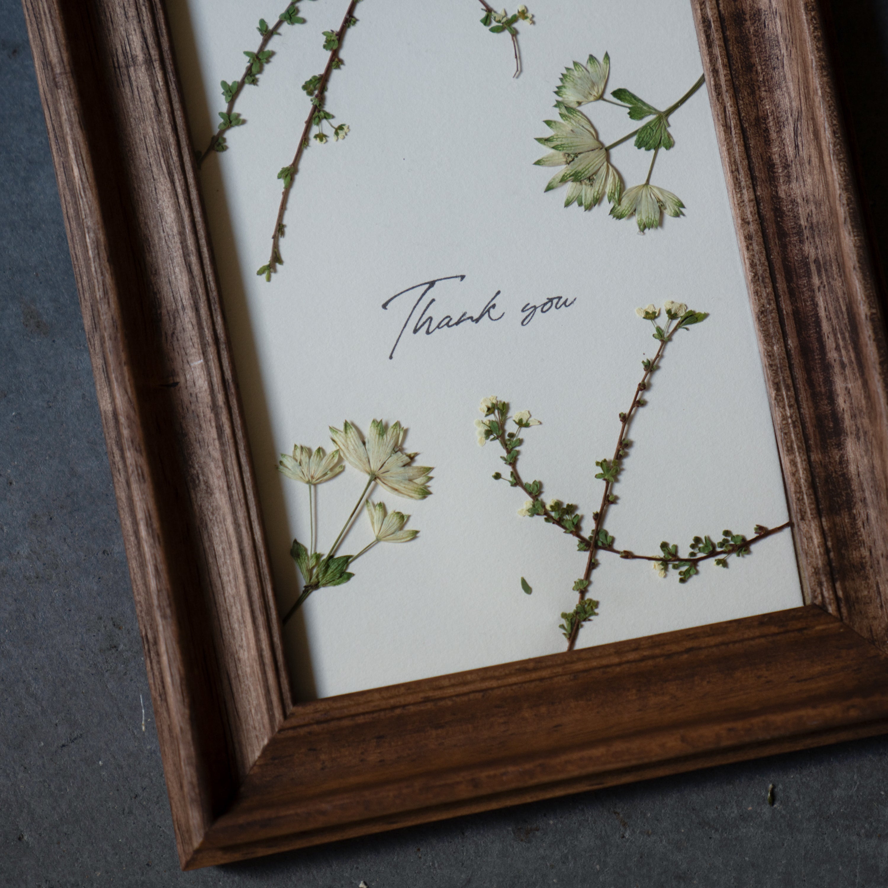 押し花アートフレーム「Thank you」Green