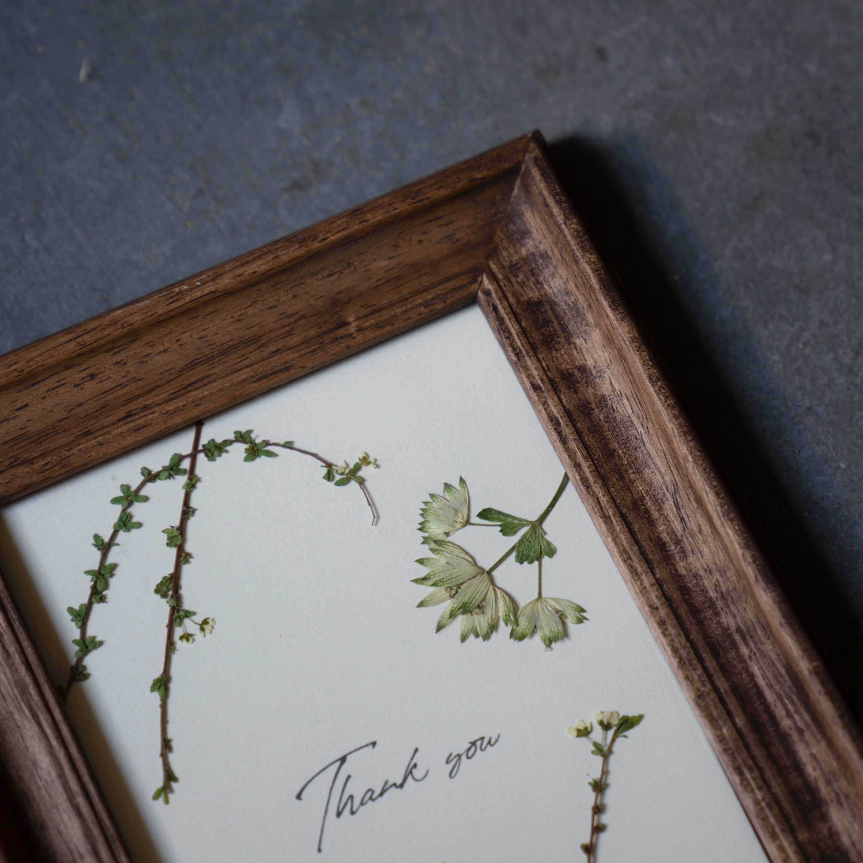 押し花アートフレーム「Thank you」Green