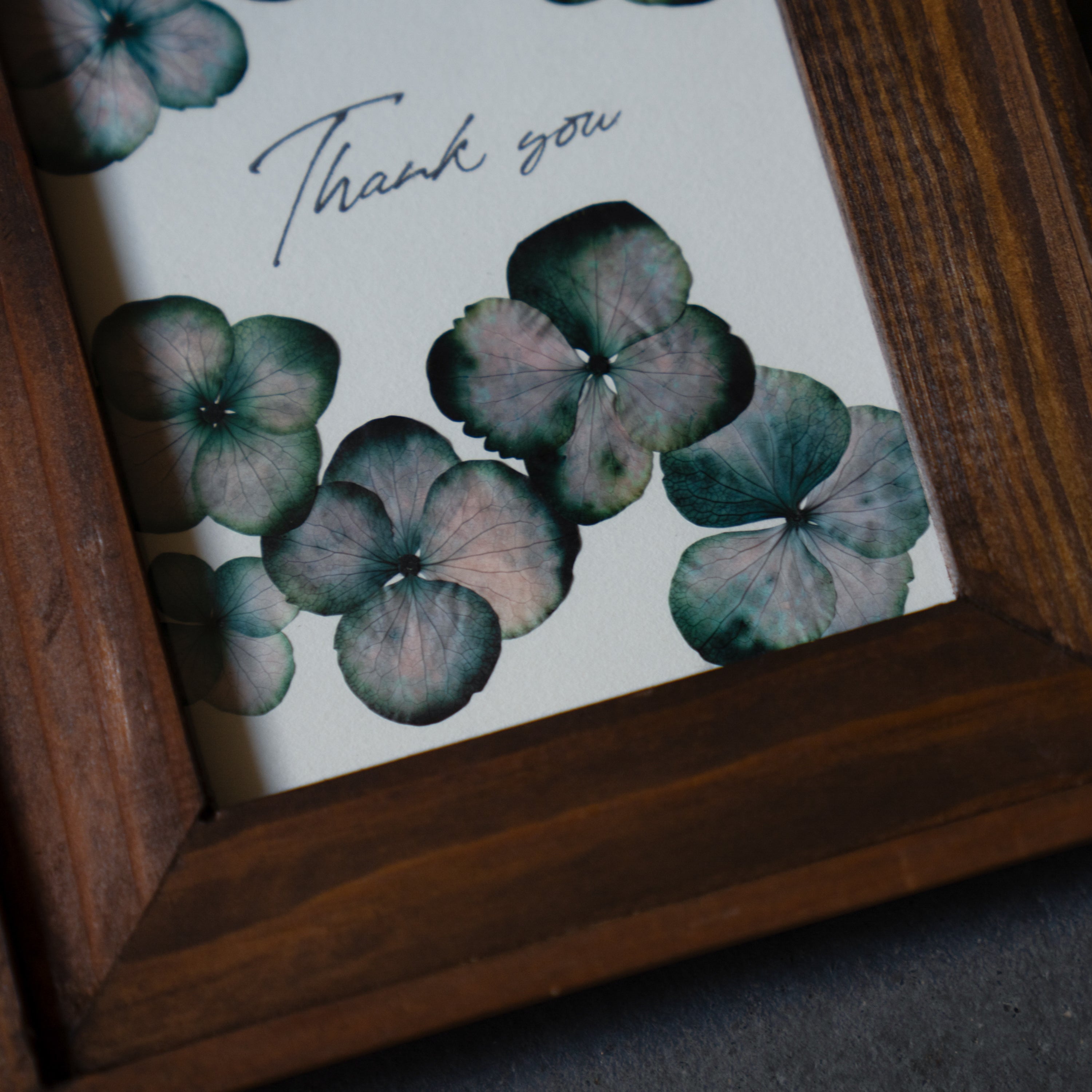 《母の日ギフトにおすすめ》押し花アートフレーム mini「Thank you」