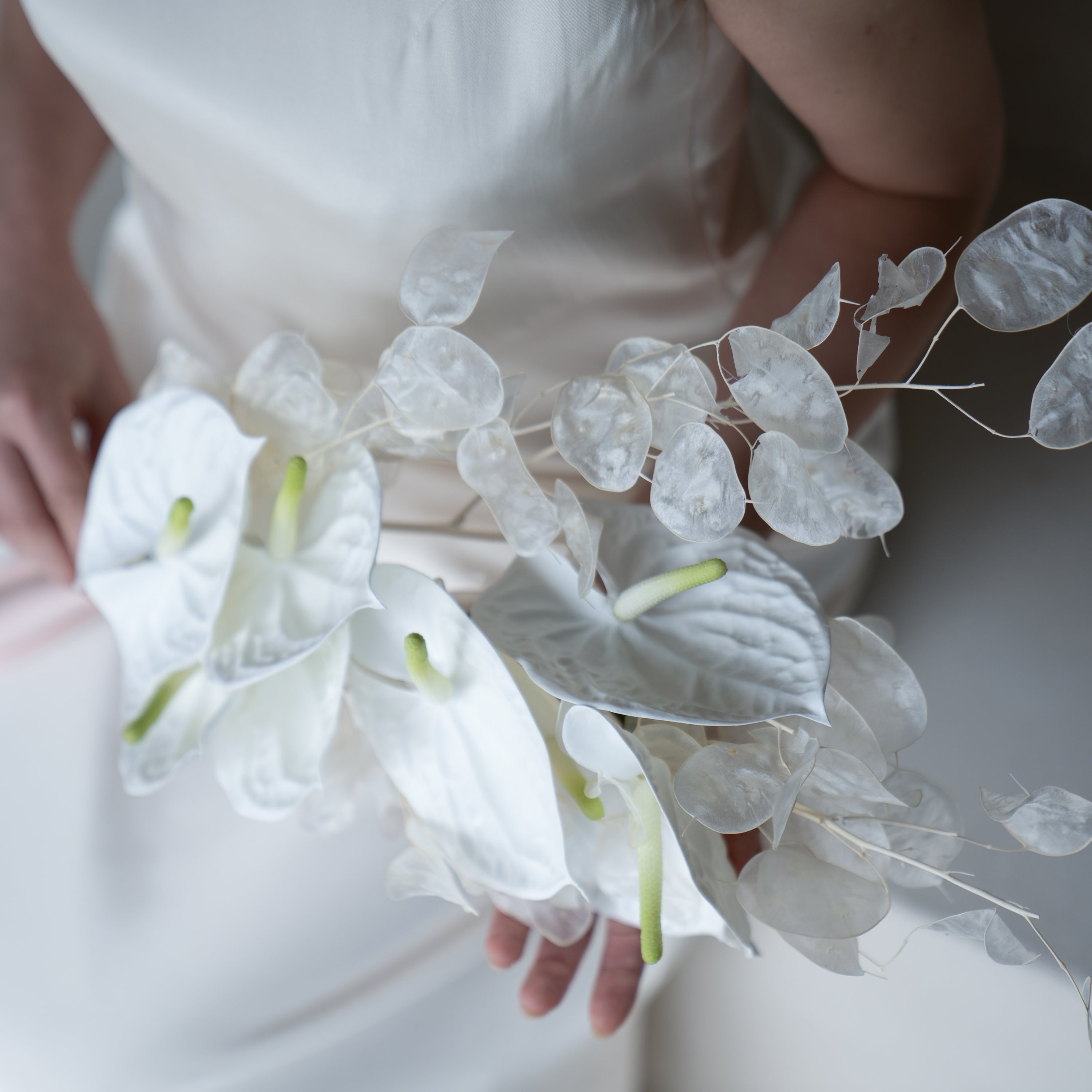 アンスリウムのホワイトブーケ