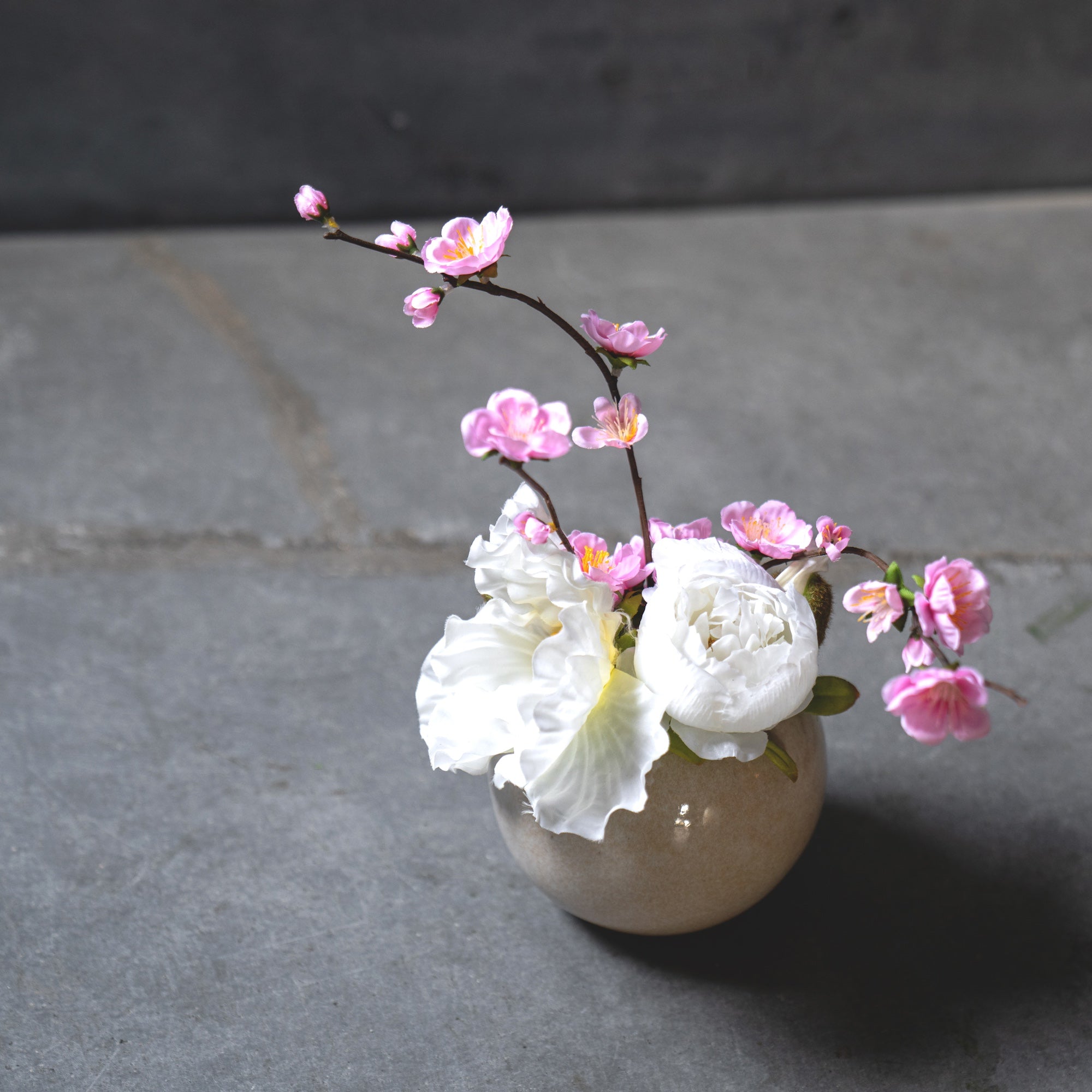 桃の花アーティフィシャルフラワーアレンジメント