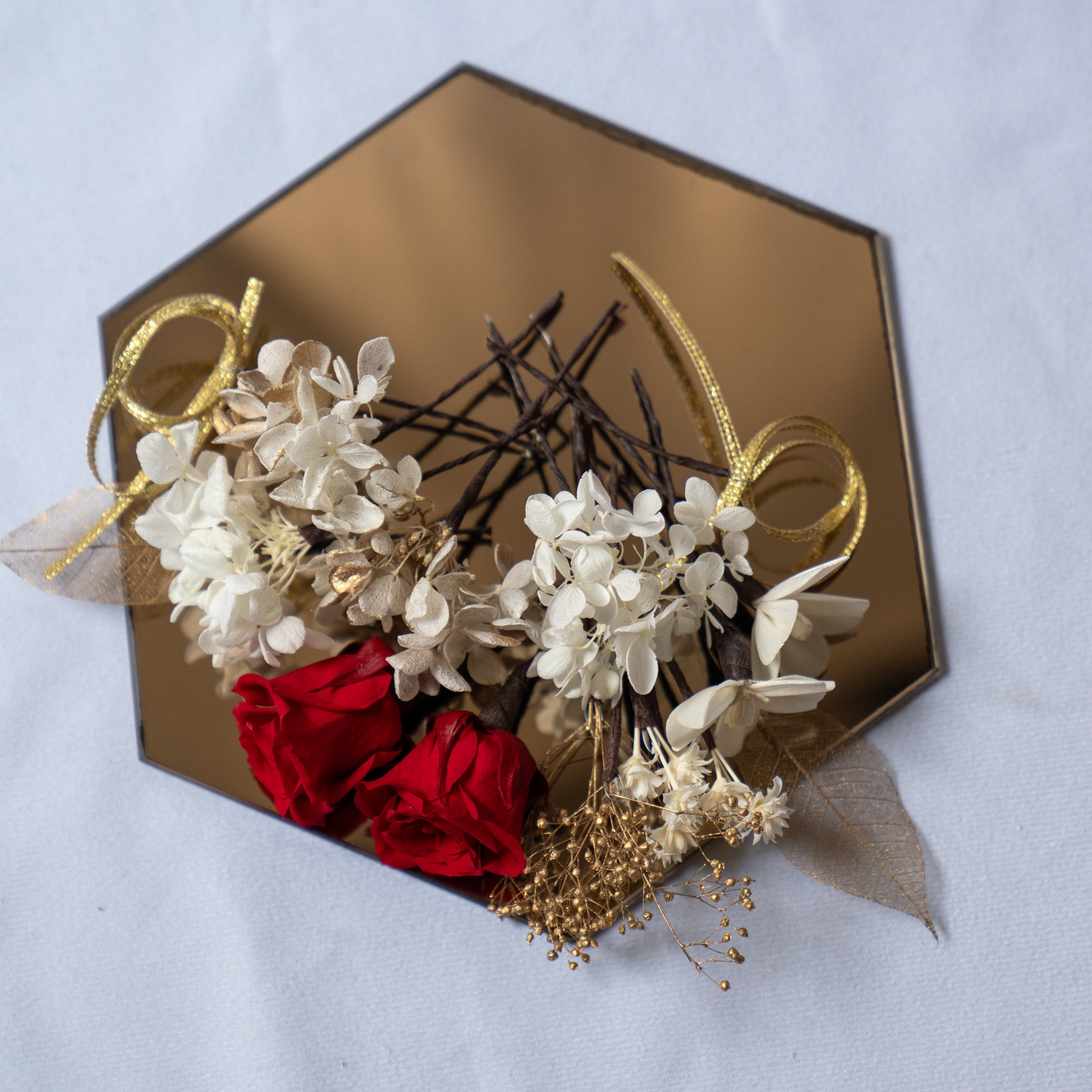 ヘッドフラワーと六角ミラーセット D