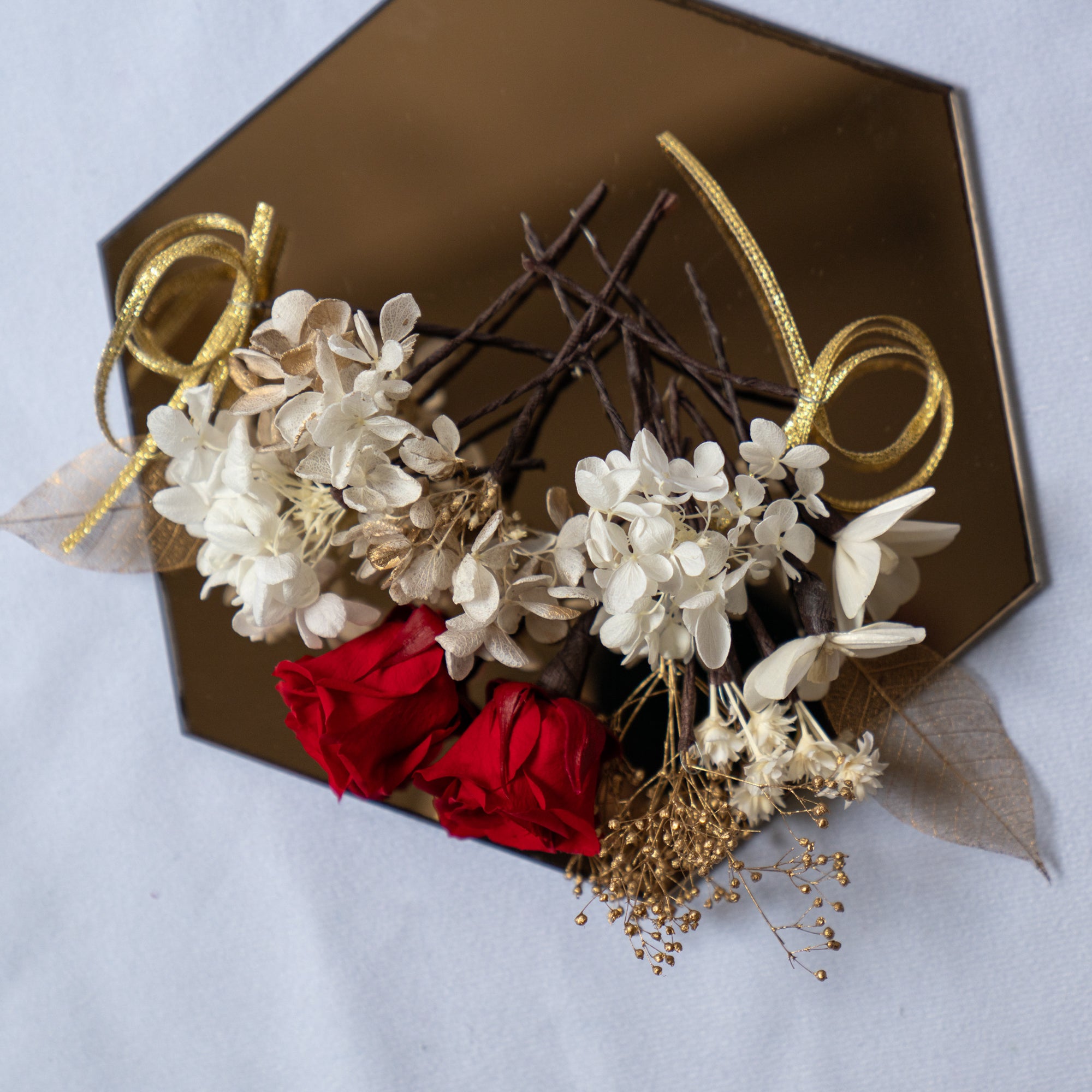 ヘッドフラワーと六角ミラーセット D