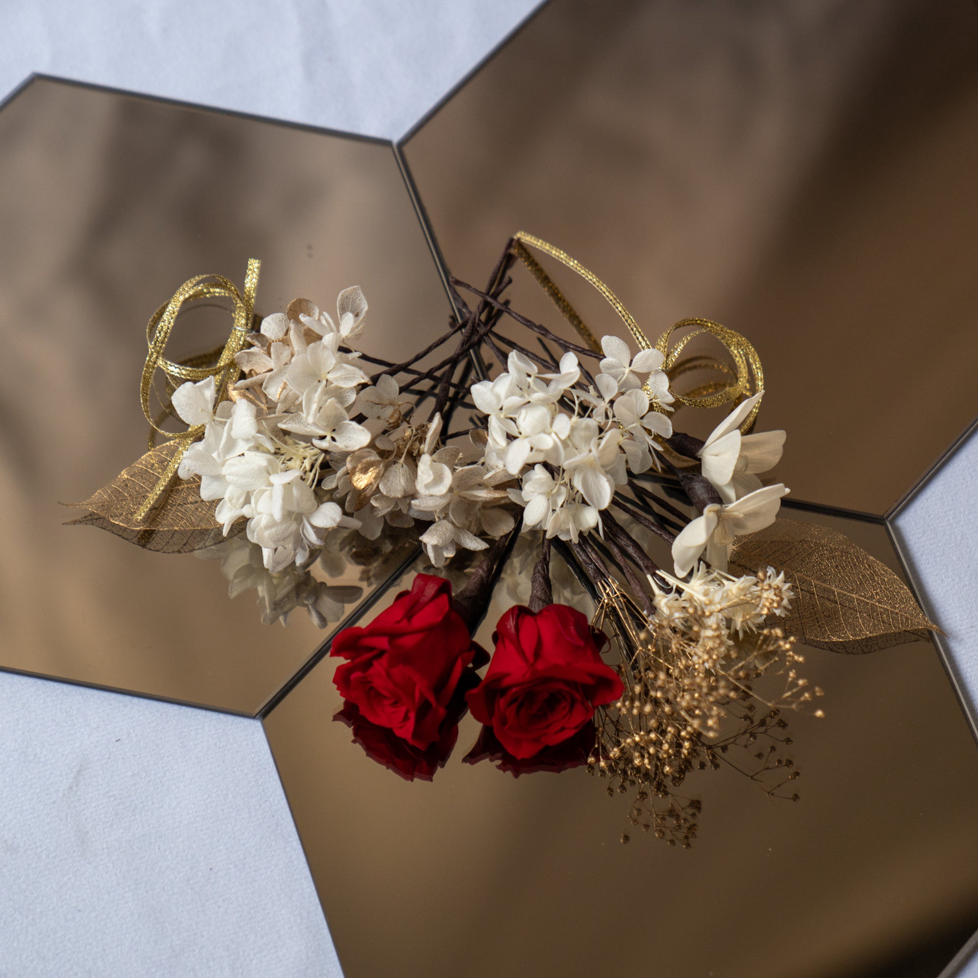 ヘッドフラワーと六角ミラーセット D