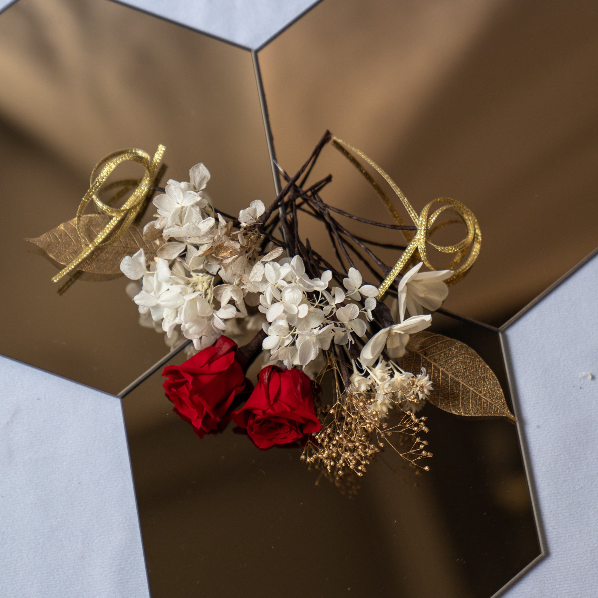 ヘッドフラワーと六角ミラーセット D