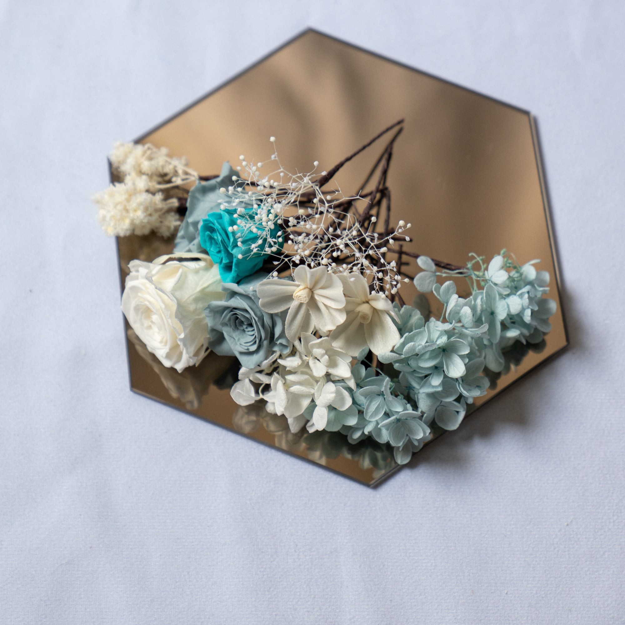 ヘッドフラワーと六角ミラーセット F