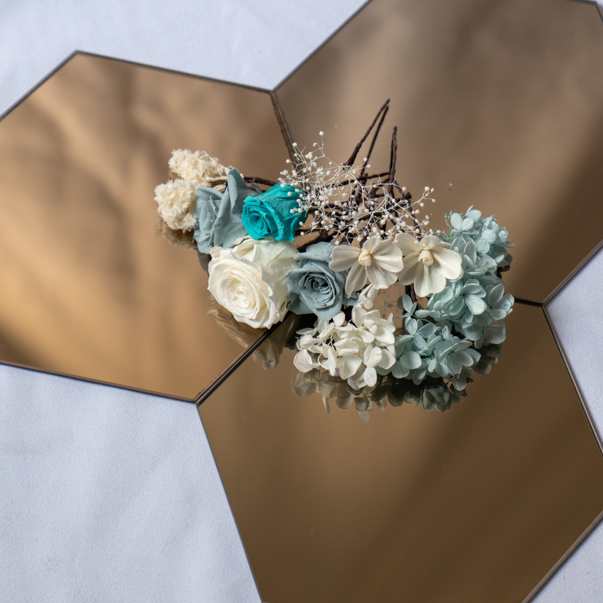 ヘッドフラワーと六角ミラーセット F