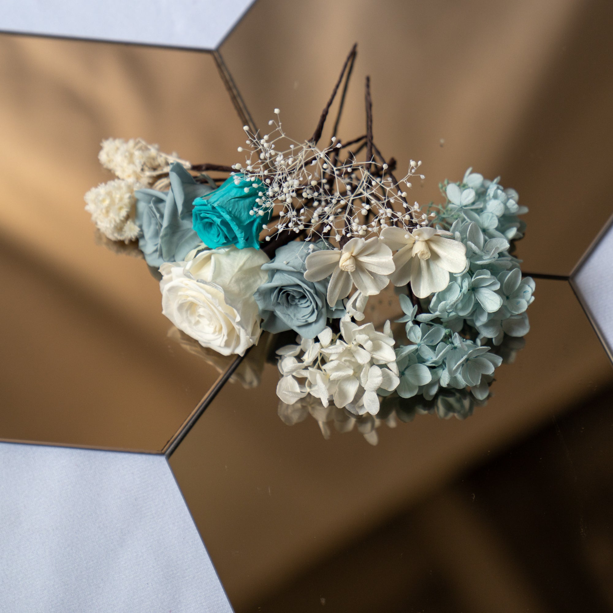 ヘッドフラワーと六角ミラーセット F