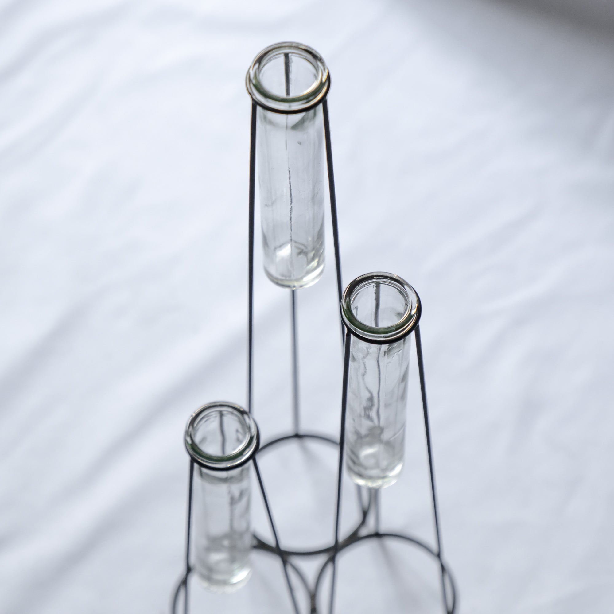 ガラスフラワーベース 3本連結タイプ