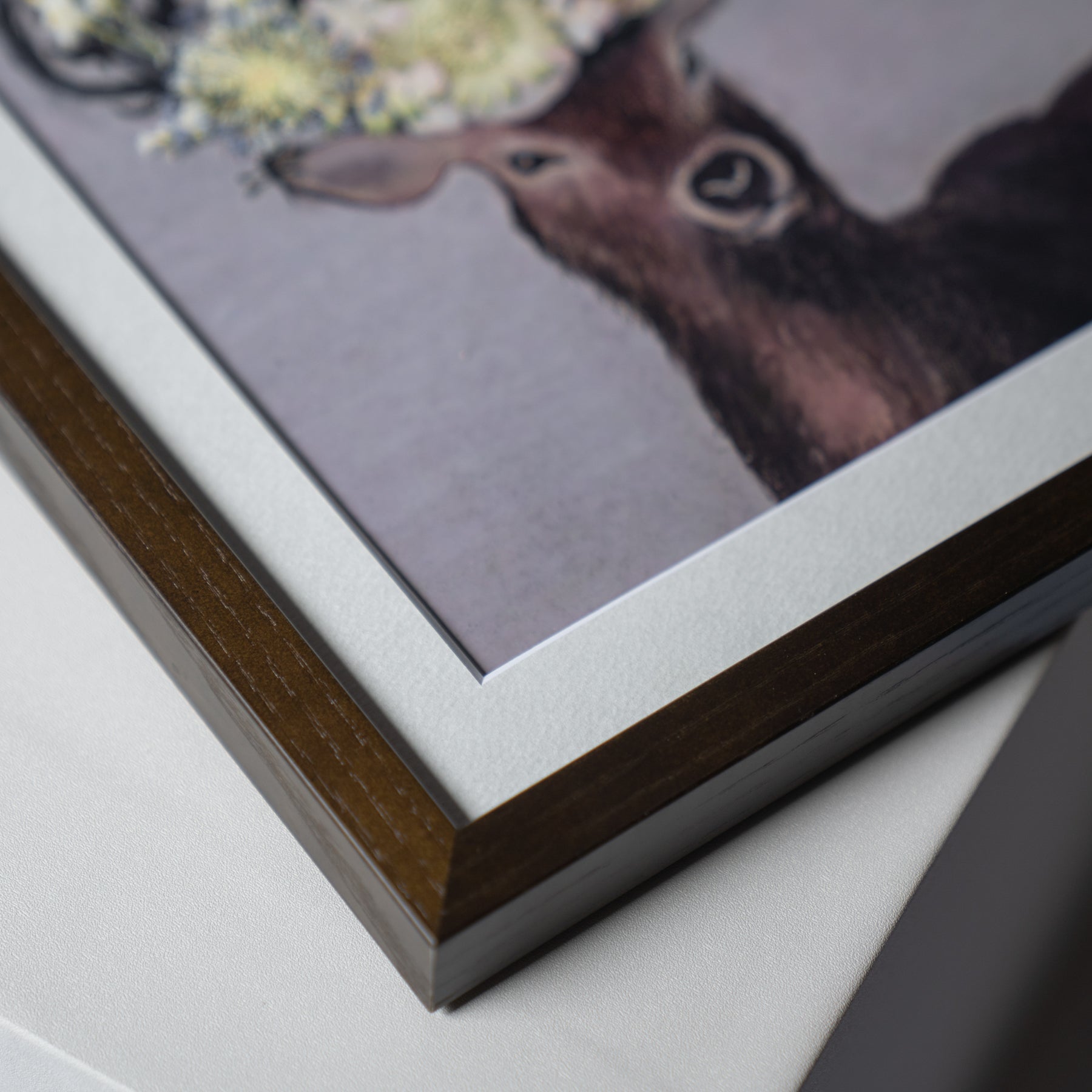 鹿と押し花のアート E〈一点物〉