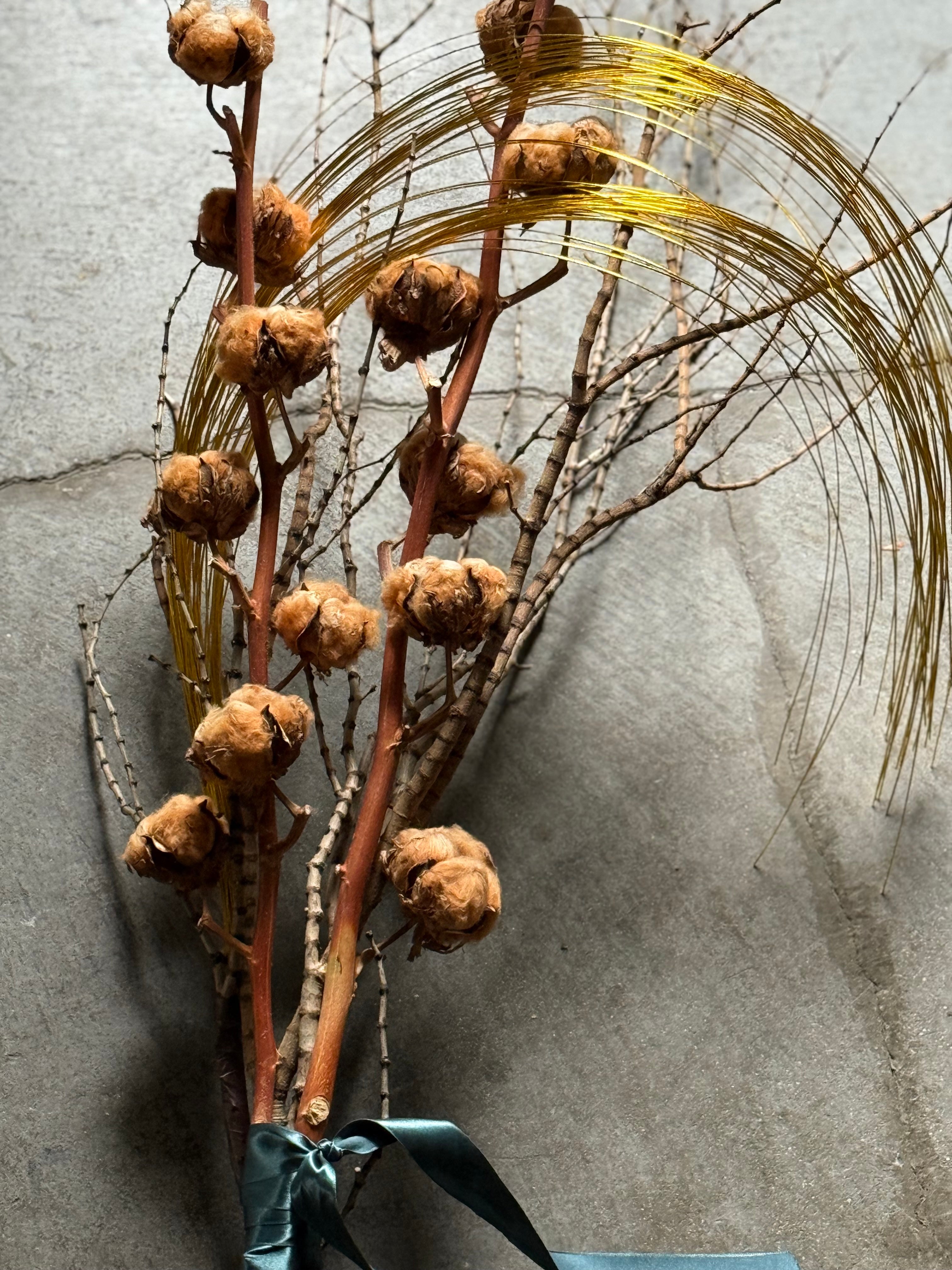 《モダンな大人のクリスマス&お正月飾り》2WAYスワッグと金の水引セット