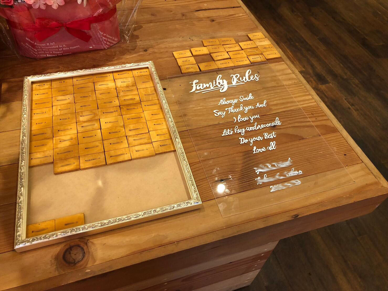 木製パズル結婚証明書 長方形 30〜80名様分