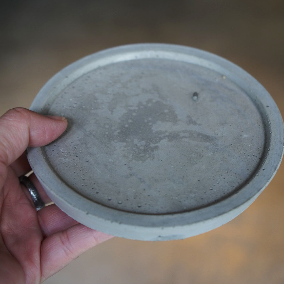 鉢&鉢皿セット グレーB