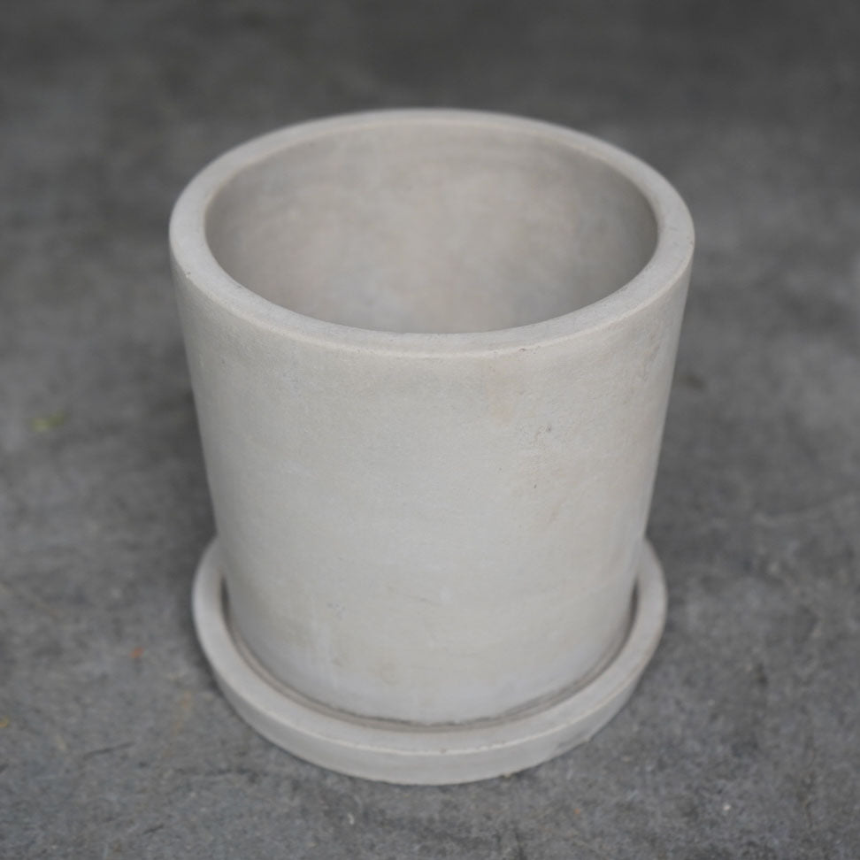 鉢&鉢皿セット グレーA