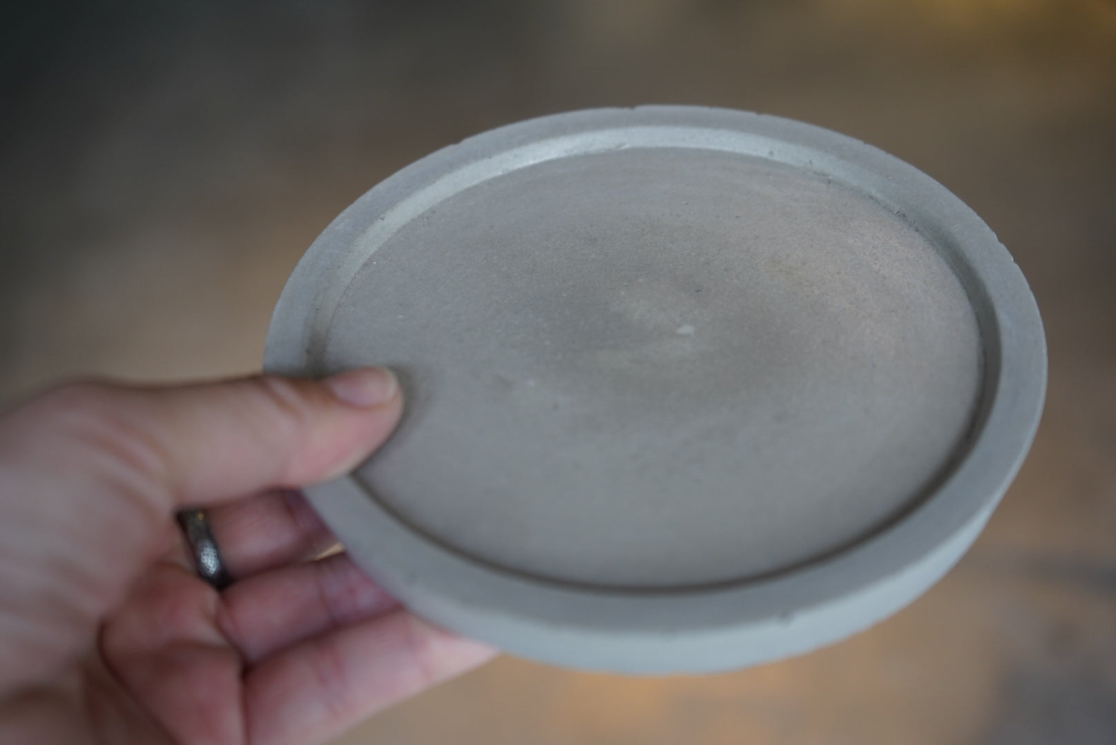 鉢&鉢皿セット グレーA