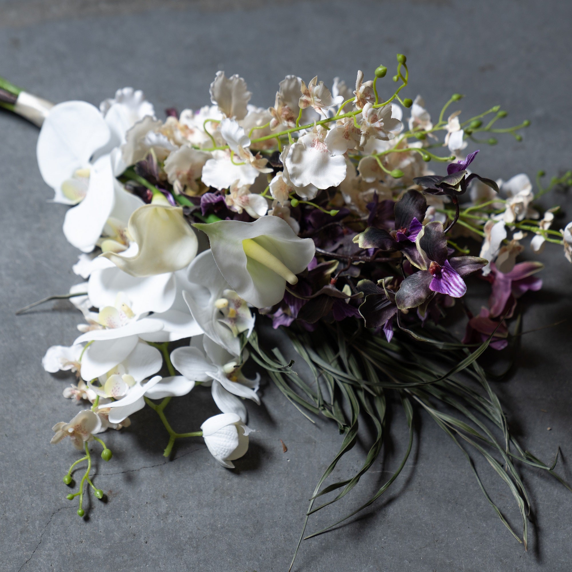 アーティフィシャルフラワー ブーケ パープル ブルー ホワイト