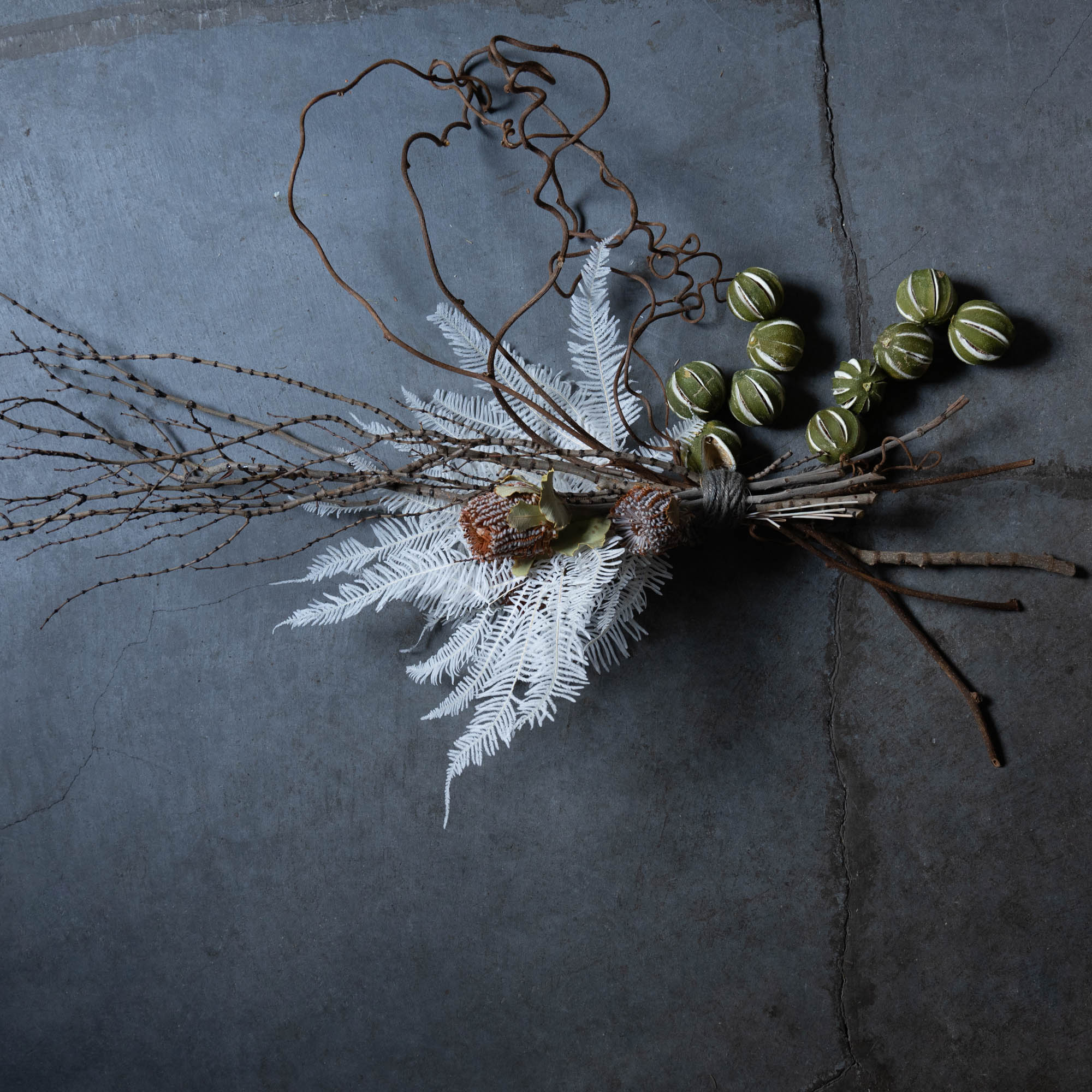 ライム×バンクシア×シダのナチュラルスワッグ