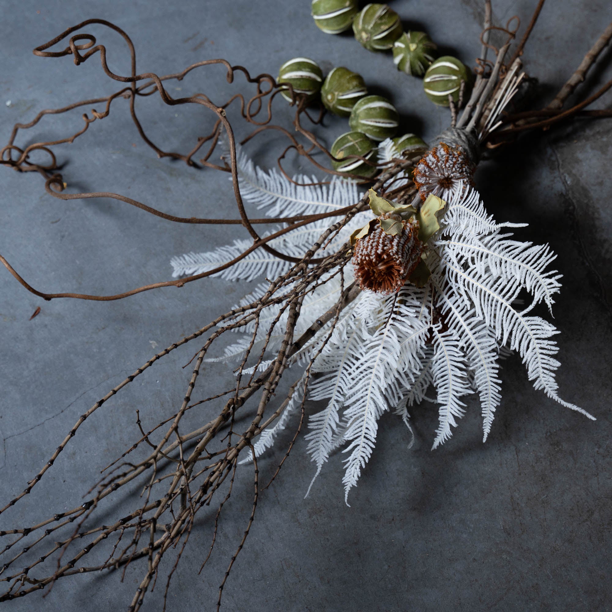 ライム×バンクシア×シダのナチュラルスワッグ