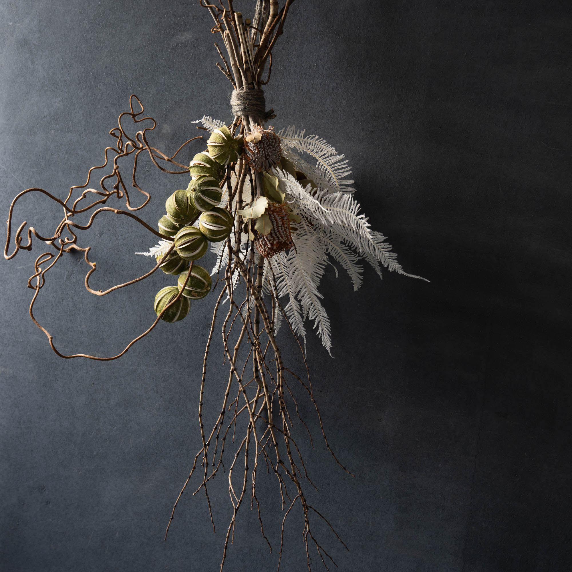 ライム×バンクシア×シダのナチュラルスワッグ