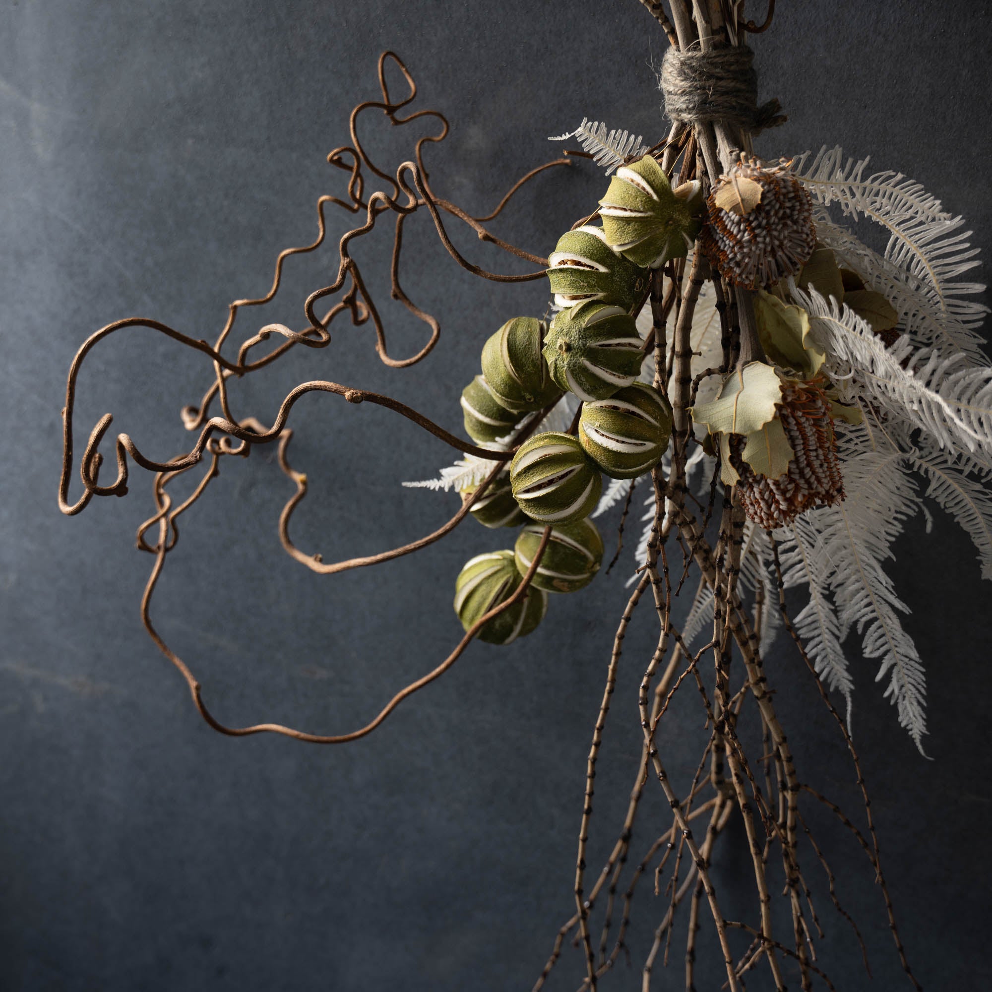 ライム×バンクシア×シダのナチュラルスワッグ