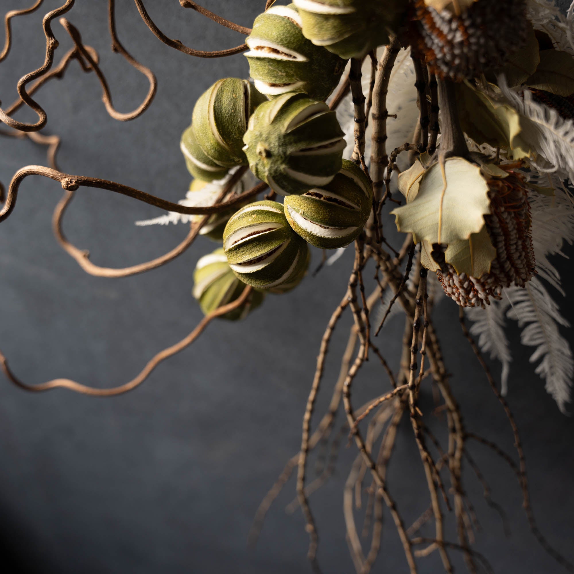 ライム×バンクシア×シダのナチュラルスワッグ