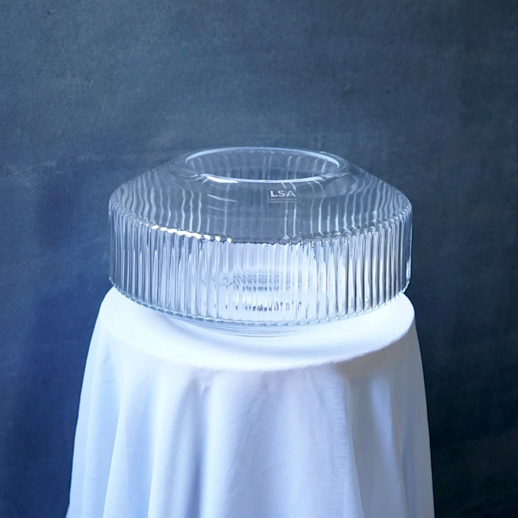 LSA エルエスエー Rotunda Wide Vase ロタンダワイドベース クリア 高さ14cm 展示品/ 花器 花瓶 フラワーベース