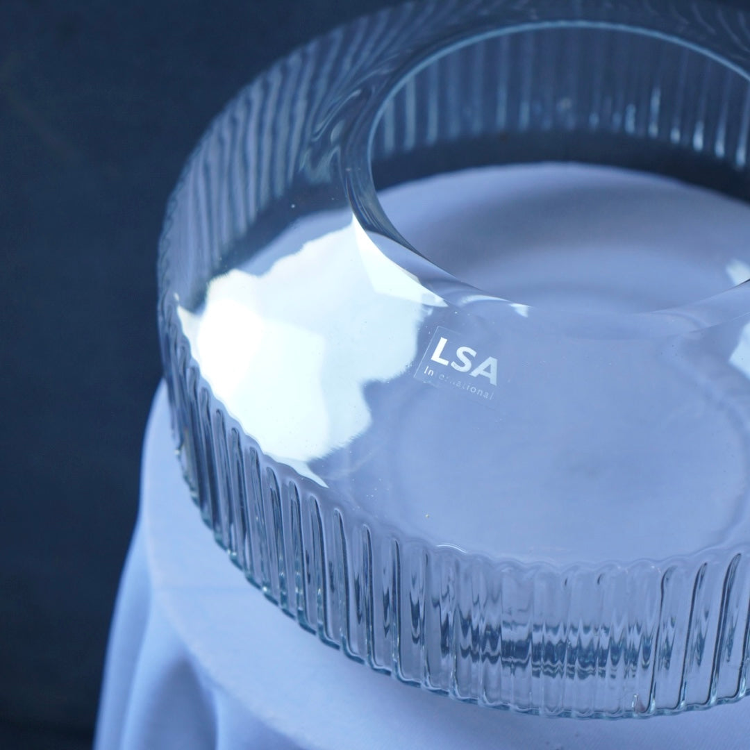 LSA エルエスエー Rotunda Wide Vase ロタンダワイドベース クリア 高さ14cm 展示品/ 花器 花瓶 フラワーベース