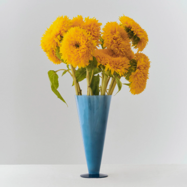HAY Conial Vase / Large / Petrol blue and dark blue