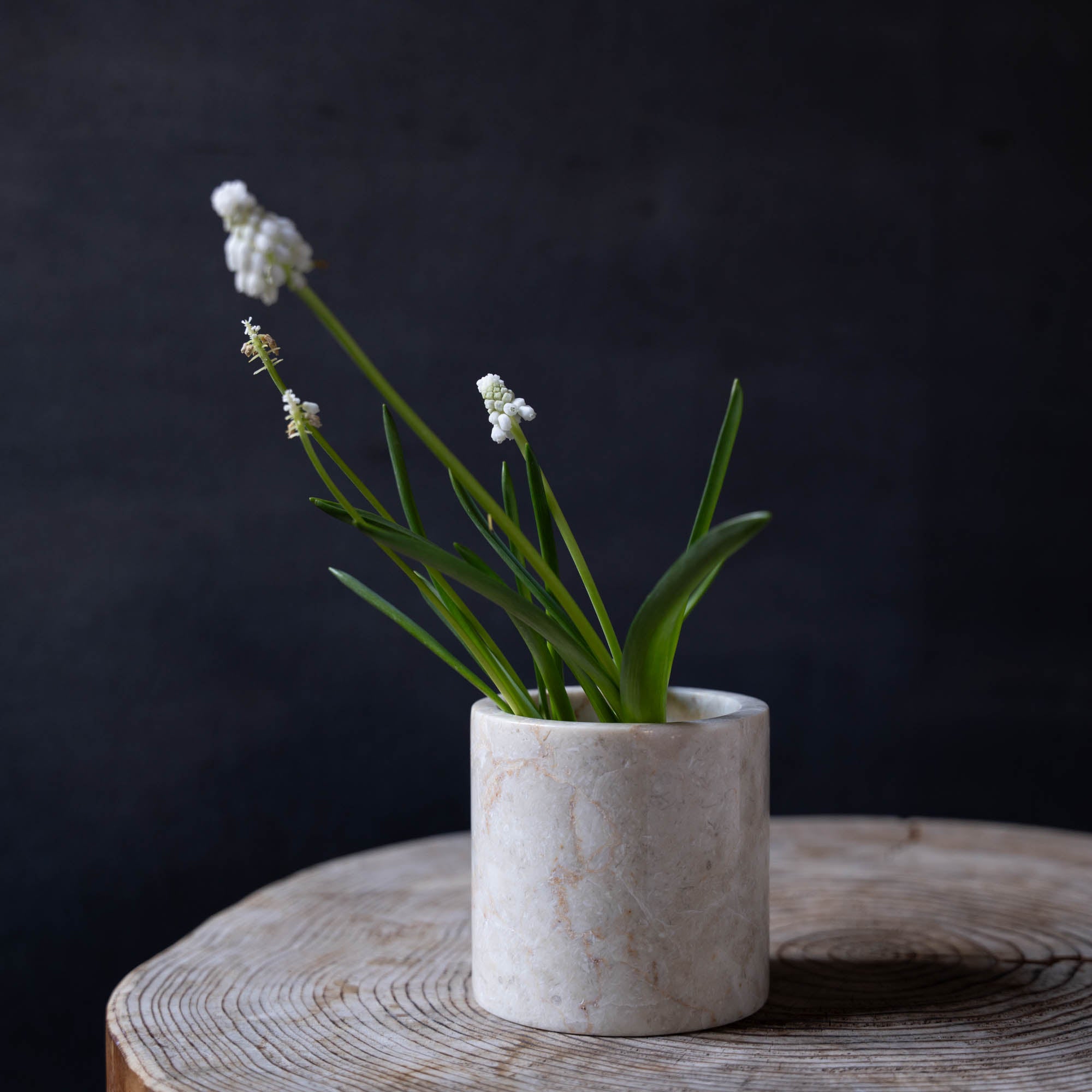 マーブルストーンポット　ホワイト