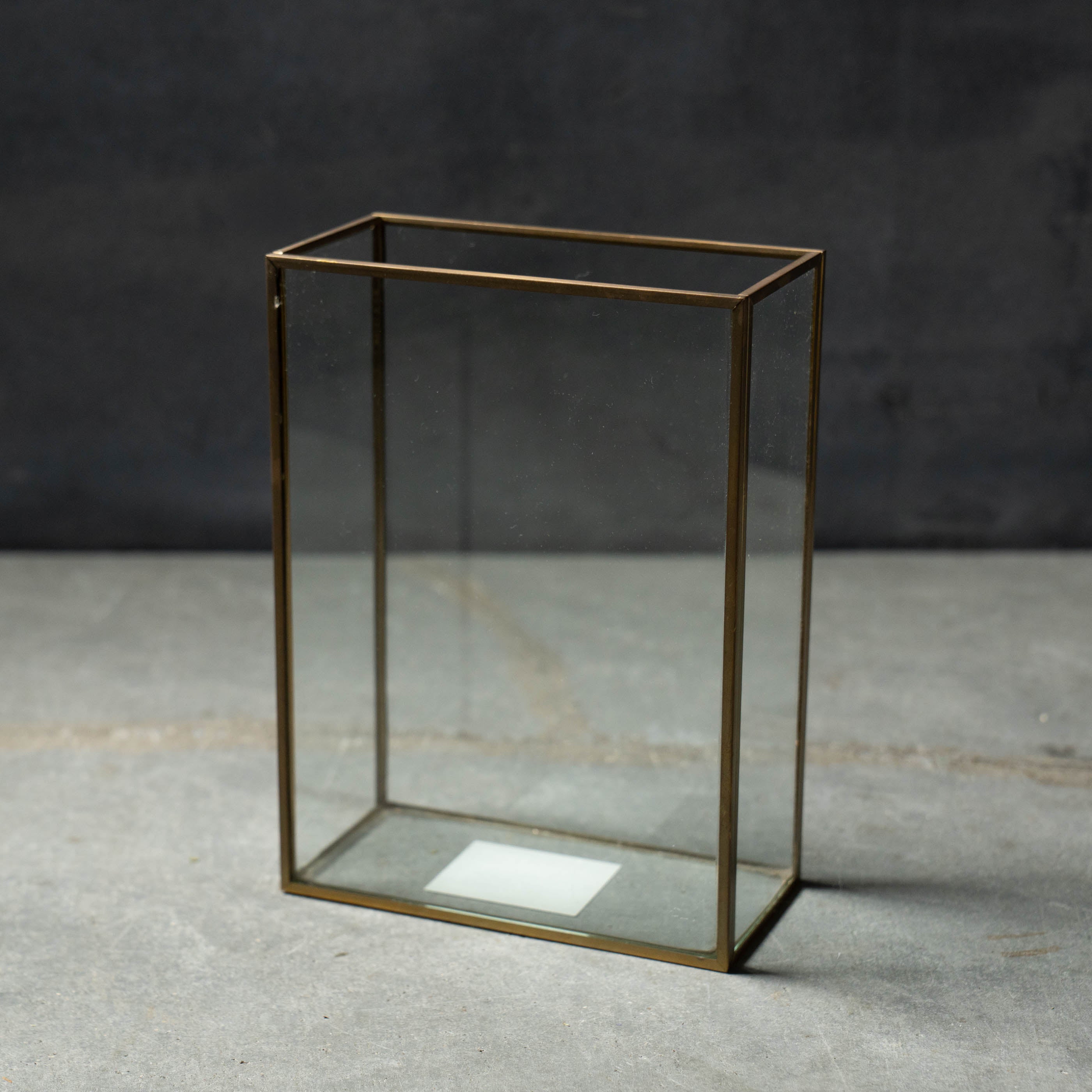 ゴールドスクエアガラス花器