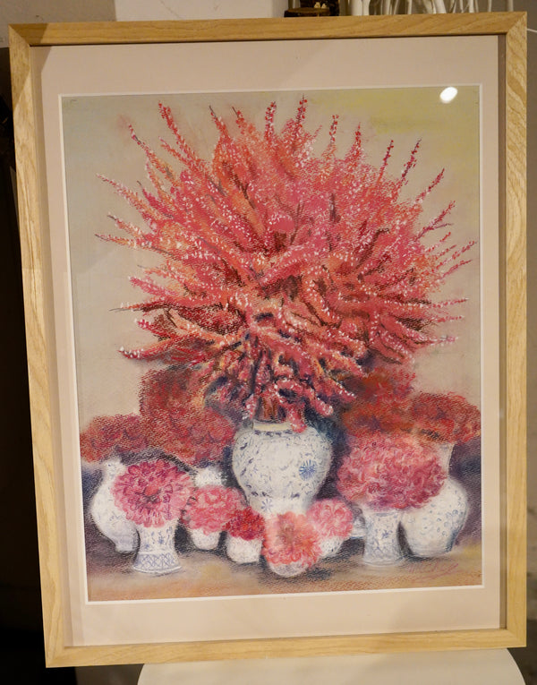 赤い花の絵画　　　アート 壁飾り フレーム インテリア 雑貨 オシャレ おしゃれ 高級 プレゼント ギフト 祝い