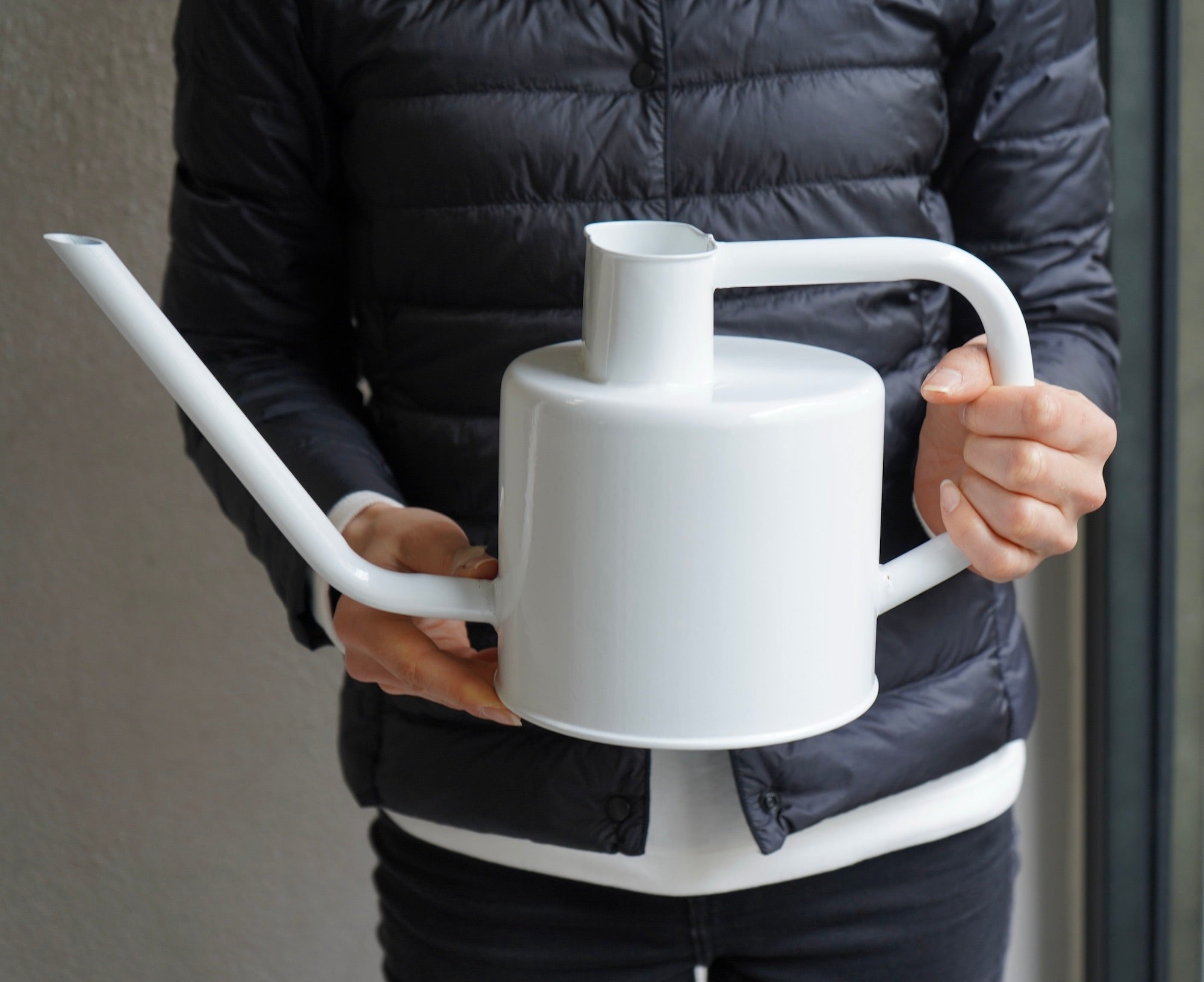 スチールジョウロ1.7L　ホワイト　　じょうろ ガーデニング 水やり 植物 インテリア 花 雑貨 高級 オシャレ おしゃれ プレゼント ギフト 祝い